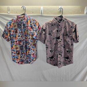 Lot of 2 RSVLTS x Disney Mickey Mouse Men's XS Button Short Sleeve Shirt